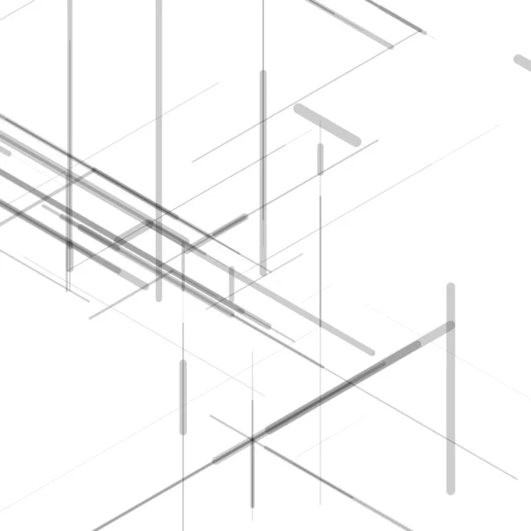Astratto computer isometrico generato 3D blueprint visualizzazione linee di sfondo. Illustrazione vettoriale per lo sfondamento tecnologico . — Vettoriale Stock