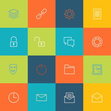 mobil arayüz için basit bir çizgi modern simgeler vektör koleksiyonu. değişken satır genişliği ile mobil UI simgeleri ince çizgi piksel hizalı.