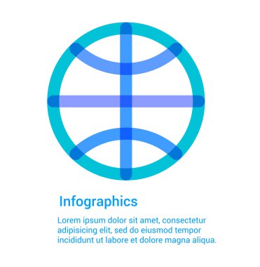 Küresel düz çizgi simgesini Infographic