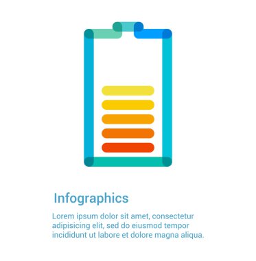 Pil düz çizgi simge Infographic tasarlamak