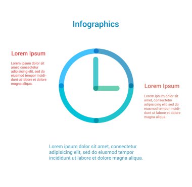 Saat düz çizgi simge Infographic tasarlamak