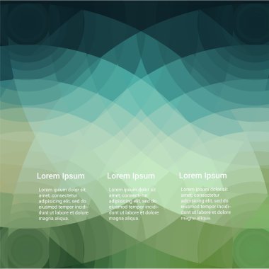 Arka plan metni için bir yer ile geometrik şekiller.