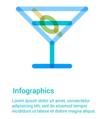 Renkli martini cam düz çizgi kutsal kişilerin resmi