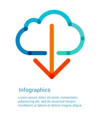 Internet bulut düz çizgi simgesinden indir