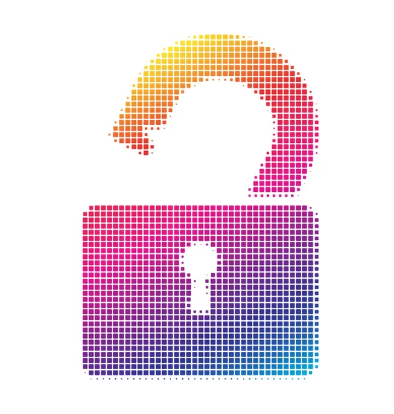 Dot pattern style close lock icon — Stock Vector