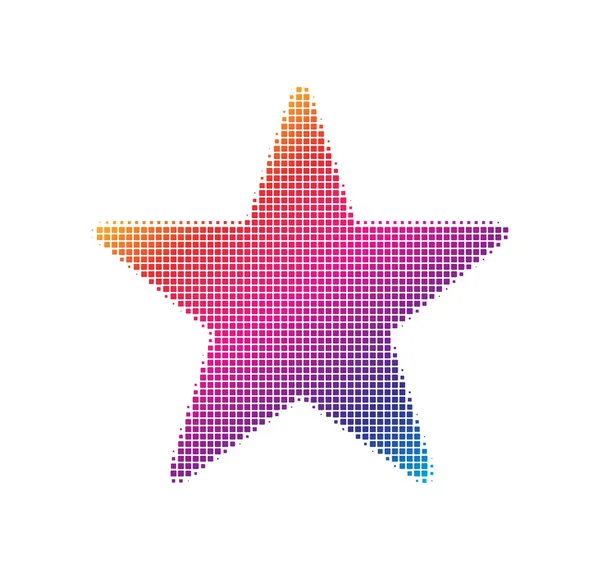 Dot pattern style star icon — Stock Vector