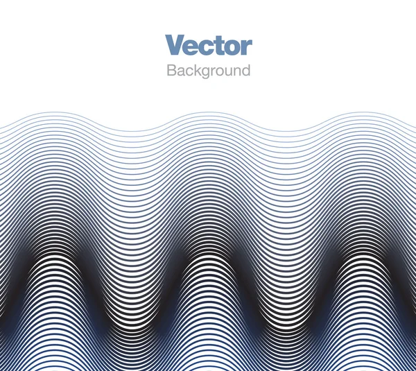 Abstraktní vibrační vlny opakující se 3d model. — Stockový vektor