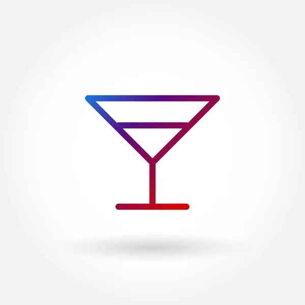 Színes martini pohár ikon. — Stock Vector