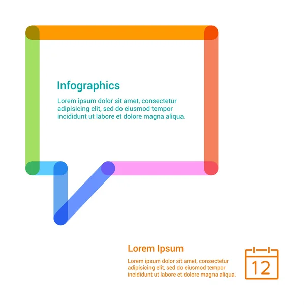 Sprechblase flache Linie Symbol Infografik Illustration — Stockvektor