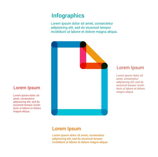 Document illustration infographique d'icône de ligne plate — Image vectorielle