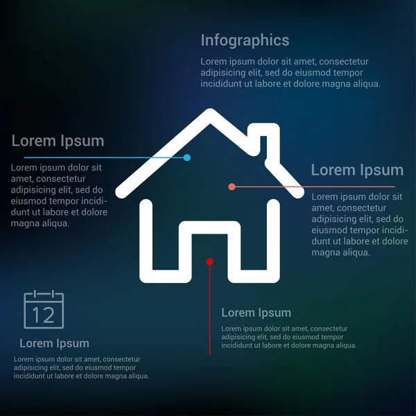 Colorido icono de la línea de inicio. iconos modernos para la interfaz móvil — Archivo Imágenes Vectoriales