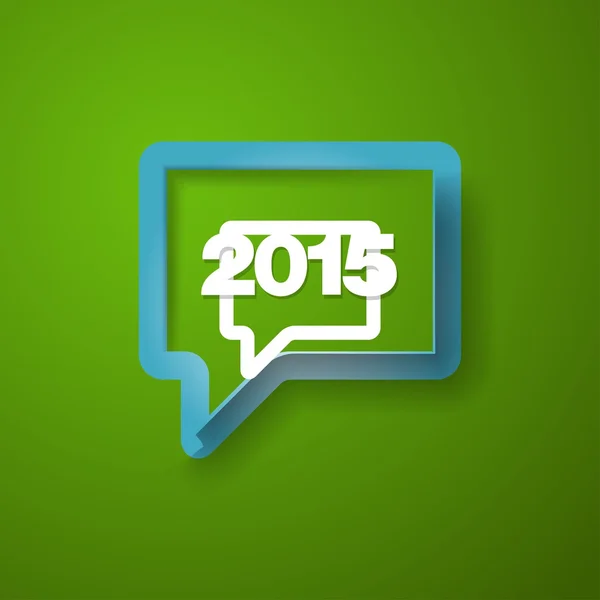 Tekstballonnen op groene achtergrond. 2015 jaar — Stockvector