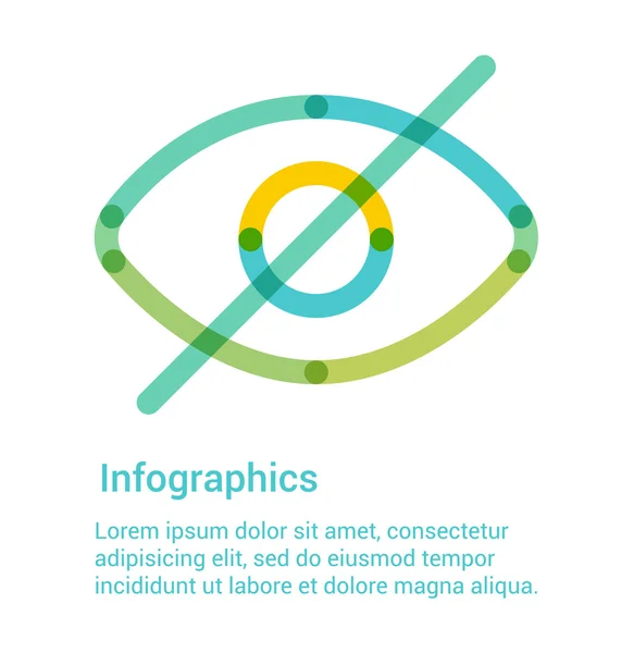 Icono de línea plana visible ilustración infográfica — Archivo Imágenes Vectoriales