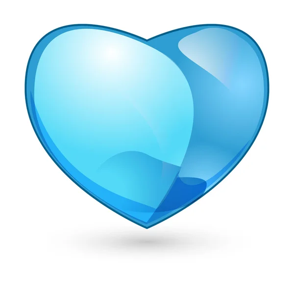Corazón azul brillante para el amor — Vector de stock