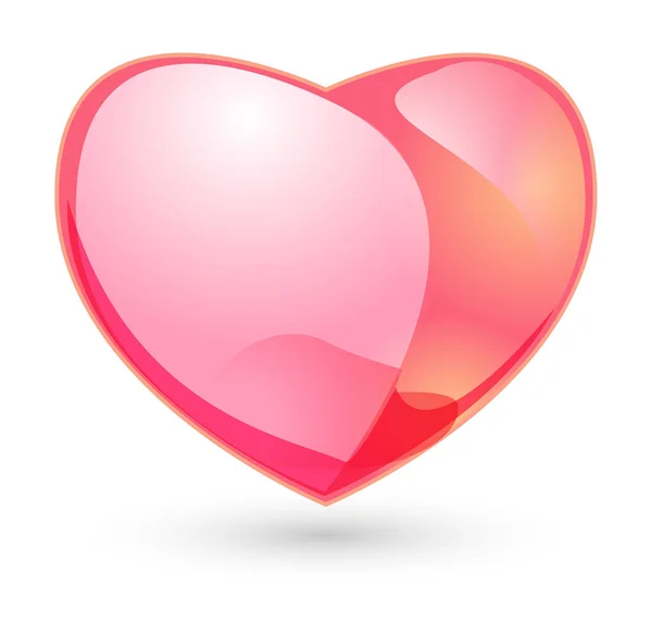 Corazón rosa brillante para el amor — Vector de stock