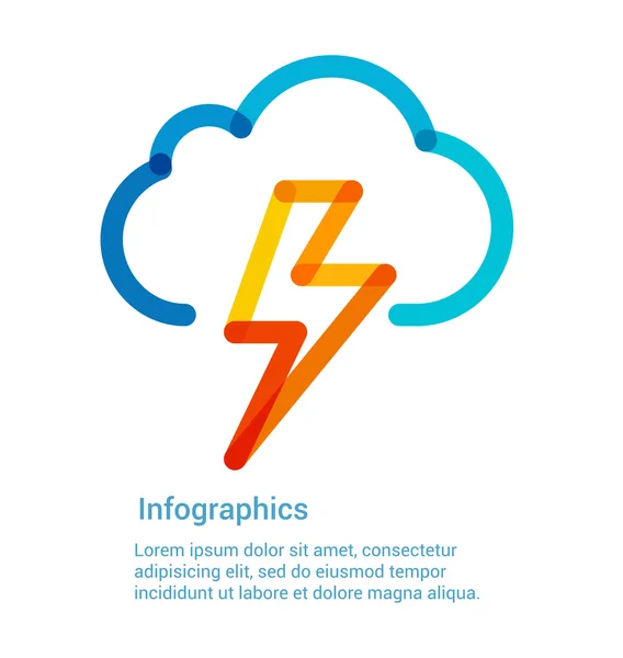 Lightning bolt weather icon — Stock Vector