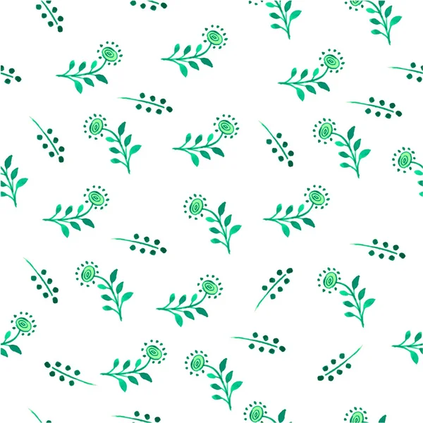 Groene veldboeket patroon — Stockvector