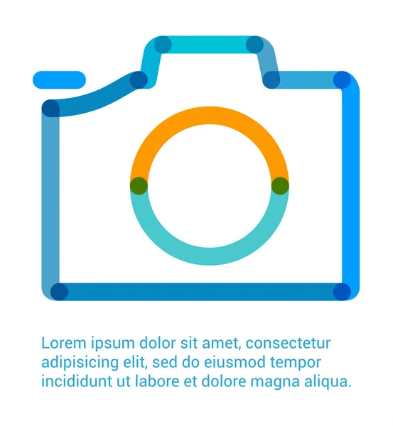 Camera flat line icon — Stock Vector