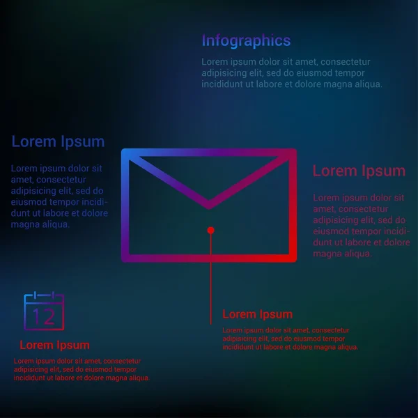 Fondo oscuro para el tema del correo — Archivo Imágenes Vectoriales