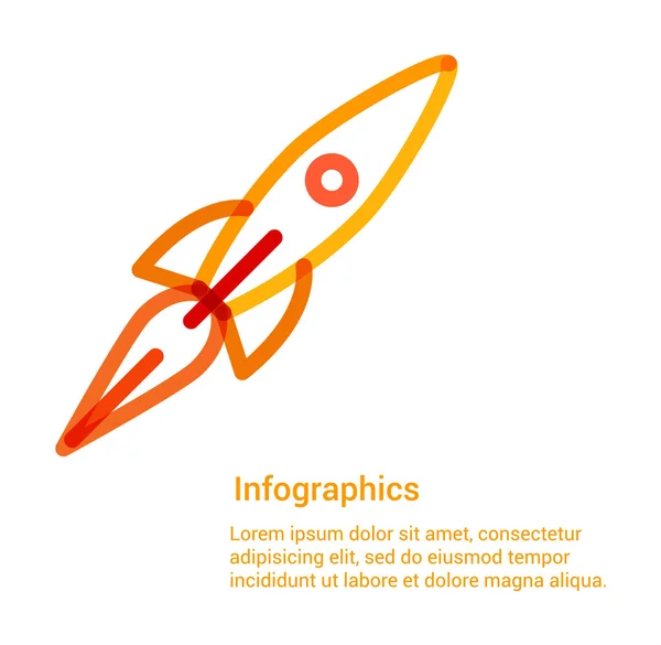 Rakete flache Linie Symbol — Stockvektor