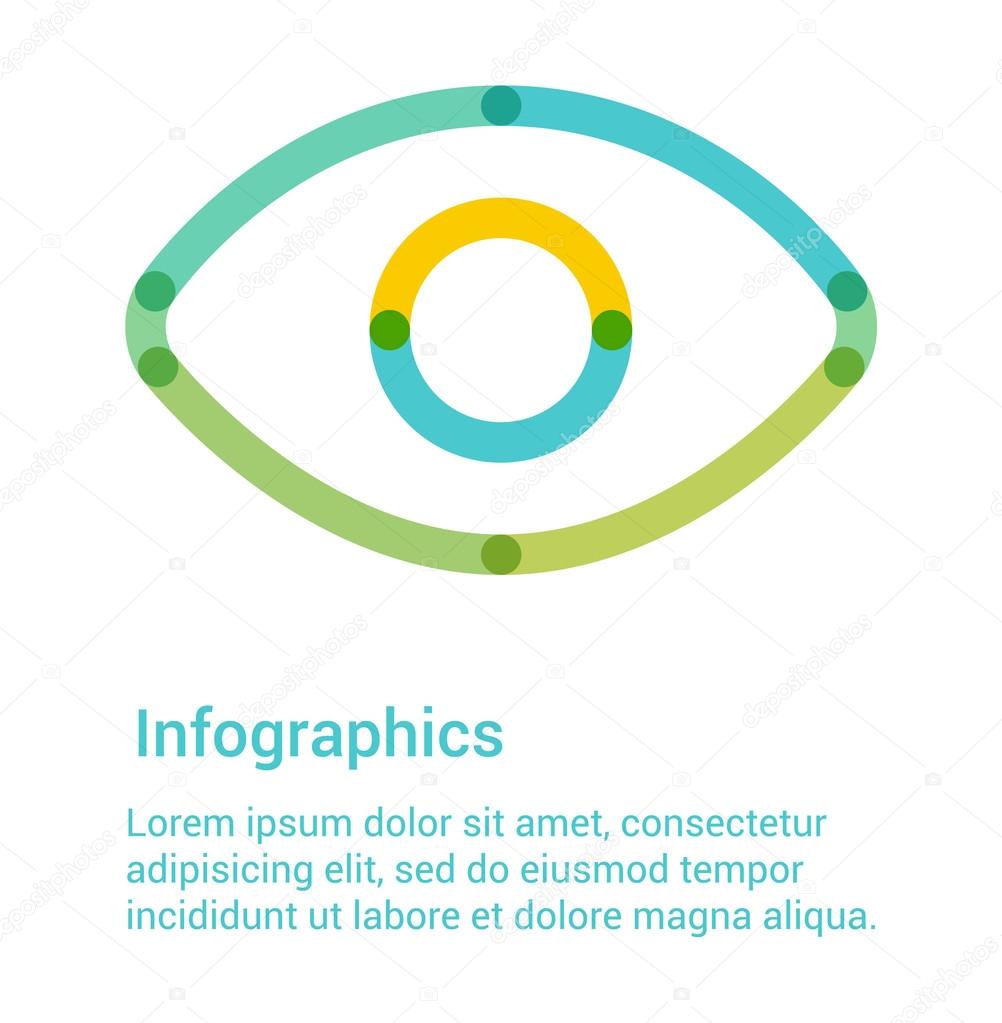 Visible flat line icon infographic illustration