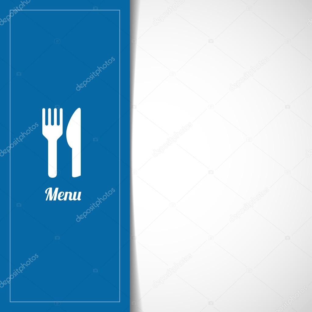 Menu Card with knife and fork
