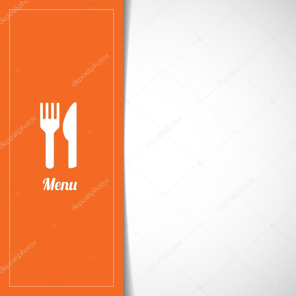 Menu Card with knife and fork