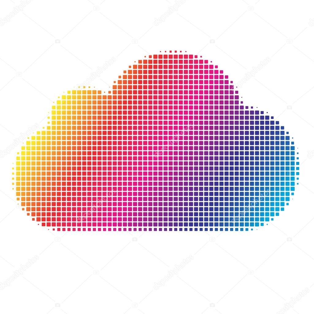 Dot pattern style cloud icon
