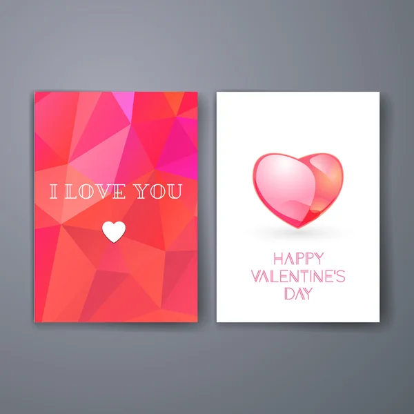 Valentinstag eingeladen. Typografie-Plakat. geometrische Muster Hintergrund. Satz von abstrakten Vektor moderne Broschüre Design-Vorlage — Stockvektor