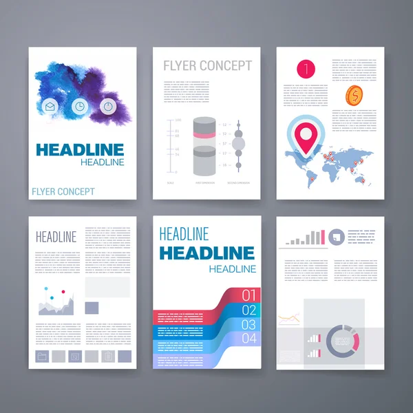 Sjabloon de ontwerpset voor Web, Mail, Brochures. Mobile, technologie, App ui en Infographic Concept. — Stockvector