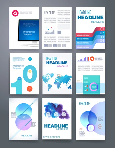 Sjabloon de ontwerpset voor Web, Mail, Brochures. Mobile, technologie, App ui en Infographic Concept. — Stockvector