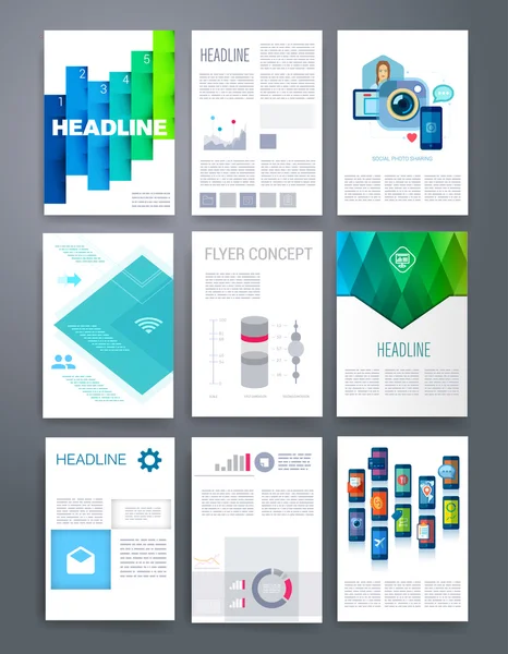 Sjabloon de ontwerpset voor Web, Mail, Brochures. Mobile, technologie, App ui en Infographic Concept. — Stockvector