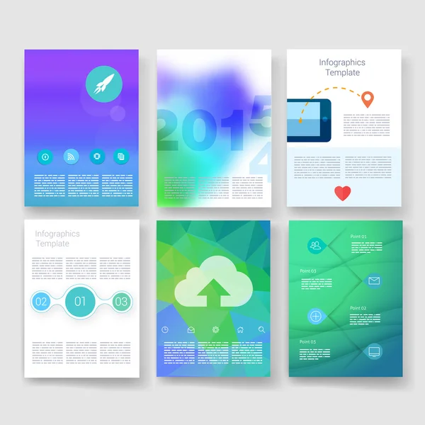 Templates. Design Set of Web, Mail, Brochures. Mobile, Technology, Infographic Concept. Modern flat and line icons. App UI interface mockup. Web ux design. — 图库矢量图片