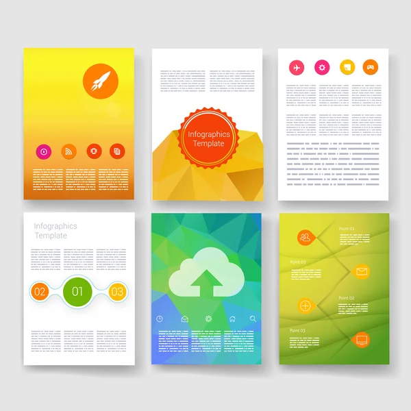 Templates. Design Set of Web, Mail, Brochures. Mobile, Technology, Infographic Concept. Modern flat and line icons. App UI interface mockup. Web ux design. — 图库矢量图片
