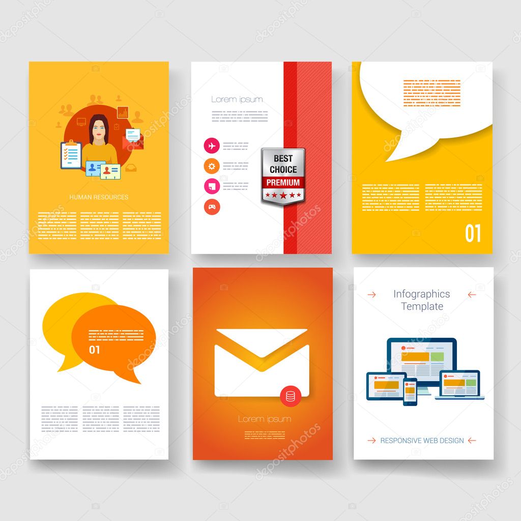 Templates. Design Set of Web, Mail, Brochures. Mobile, Technology ...