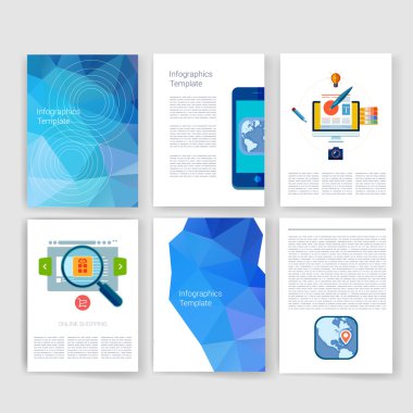 Templates. Design Set of Web, Mail, Brochures. Mobile, Technology, Infographic Concept. Modern flat and line icons. App UI interface mockup. Web ux design.