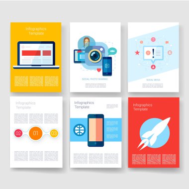 Templates. Design Set of Web, Mail, Brochures. Mobile, Technology, Infographic Concept. Modern flat and line icons. App UI interface mockup. Web ux design.