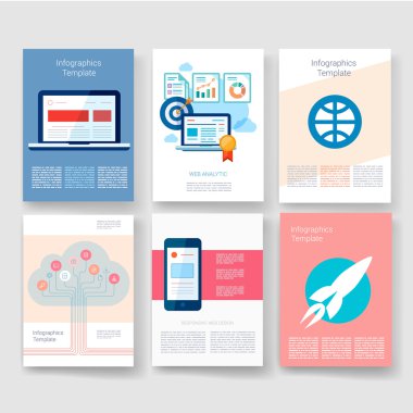 Templates. Design Set of Web, Mail, Brochures. Mobile, Technology, Infographic Concept. Modern flat and line icons. App UI interface mockup. Web ux design.