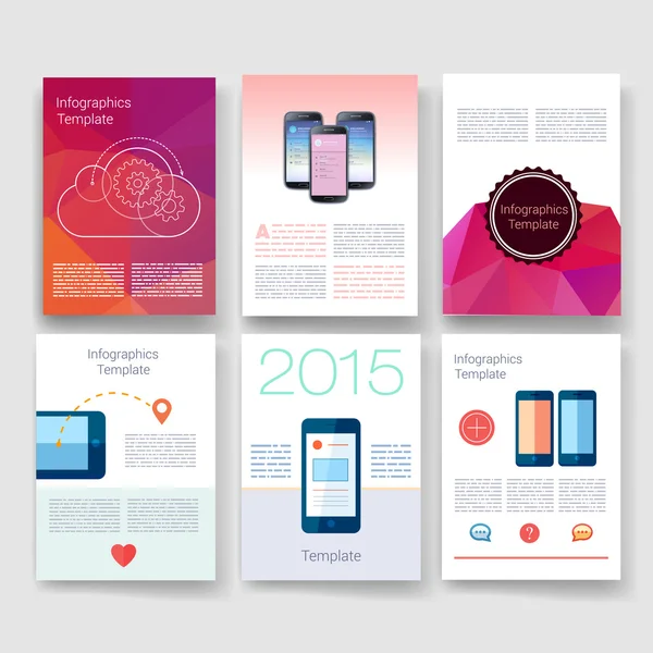 Modelli. Design Set di Web, Mail, Brochure. Mobile, Tecnologia, Concetto Infografica. Icone moderne piatte e linee. Mockup dell'interfaccia dell'interfaccia dell'interfaccia dell'app. Web ux design . — Vettoriale Stock