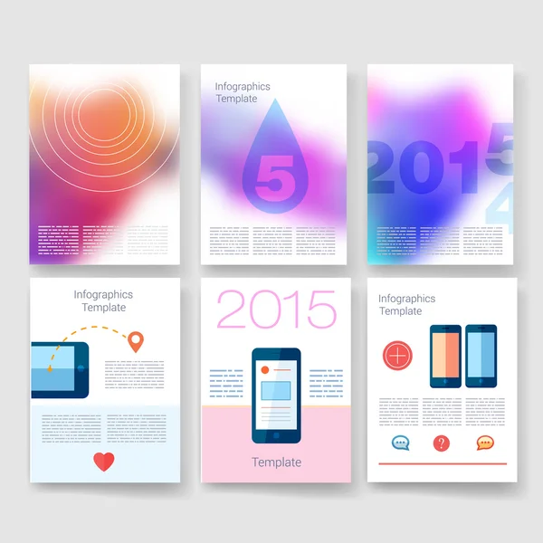 Vorlagen. Design-Set von Web, E-Mail, Broschüren. mobil, technologie, infografisches konzept. moderne Flach- und Liniensymbole. App ui interface mockup. Webdesign. — Stockvektor