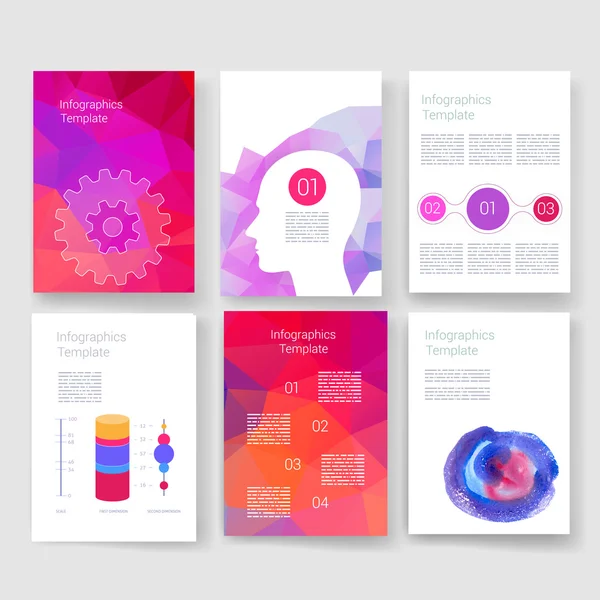 Templates. Design Set of Web, Mail, Brochures. Mobile, Technology, Infographic Concept. Modern flat and line icons. App UI interface mockup. Web ux design. — Stockový vektor