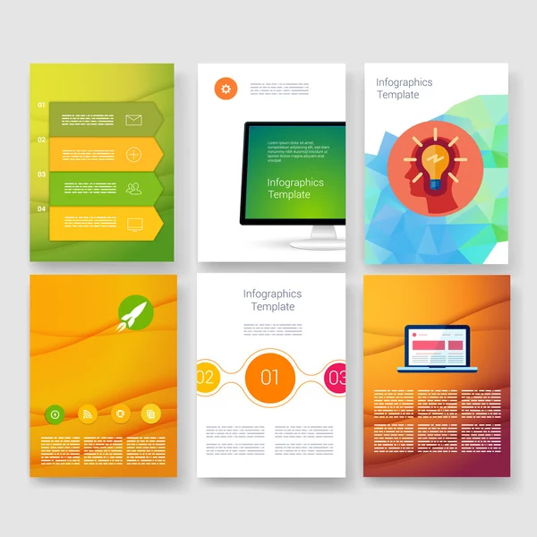 Vorlagen. Design-Set von Web, E-Mail, Broschüren. mobil, technologie, infografisches konzept. moderne Flach- und Liniensymbole. App ui interface mockup. Webdesign. — Stockvektor