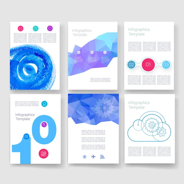 Templates. Design Set of Web, Mail, Brochures. Mobile, Technology, Infographic Concept. Modern flat and line icons. App UI interface mockup. Web ux design. — 스톡 벡터