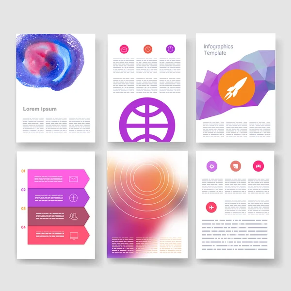 Templates. Design Set of Web, Mail, Brochures. Mobile, Technology, Infographic Concept. Modern flat and line icons. App UI interface mockup. Web ux design. — 图库矢量图片