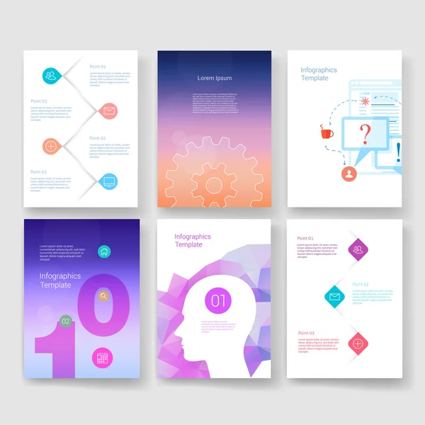 Templates. Design Set of Web, Mail, Brochures. Mobile, Technology, Infographic Concept. Modern flat and line icons. App UI interface mockup. Web ux design. — Wektor stockowy