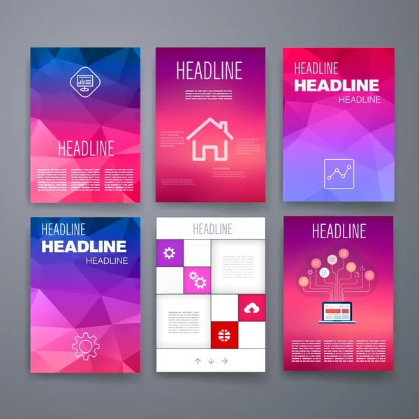 Templates. Design Set of Web, Mail, Brochures. Mobile, Technology, Infographic Concept. Modern flat and line icons. App UI interface mockup. Web ux design. Royalty Free Stock Illustrations