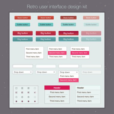 Modern user interface screen template kit for mobile smart phone or web site. Transparent blurred material design UI with icons.