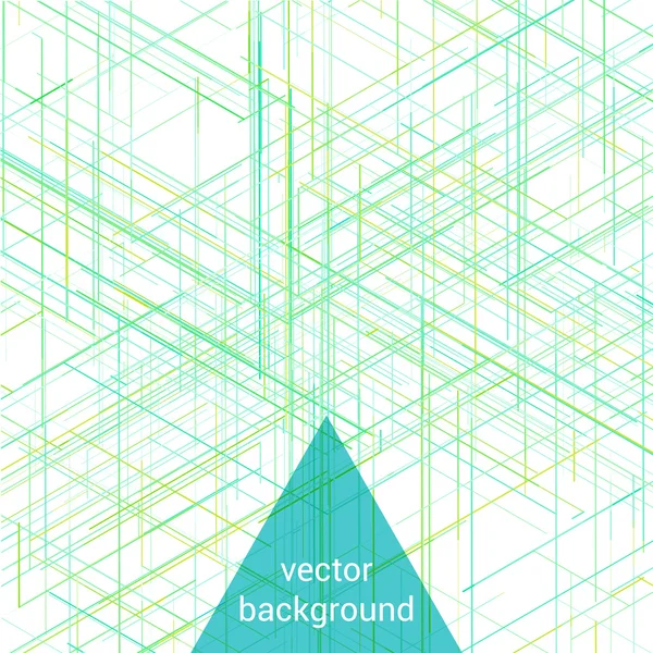 Abstrakt datorgenererade isometrisk 3d blueprint visualisering linjer bakgrund. vektor illustration för genombrott i teknik. — Stock vektor