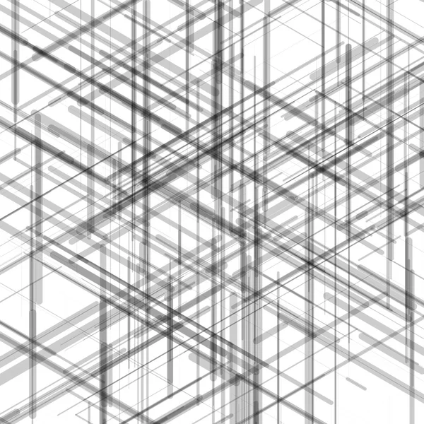Абстрактно-изометрический компьютер сгенерировал трехмерные черно-белые линии. Векторная иллюстрация для прорыва в технологии . — стоковый вектор