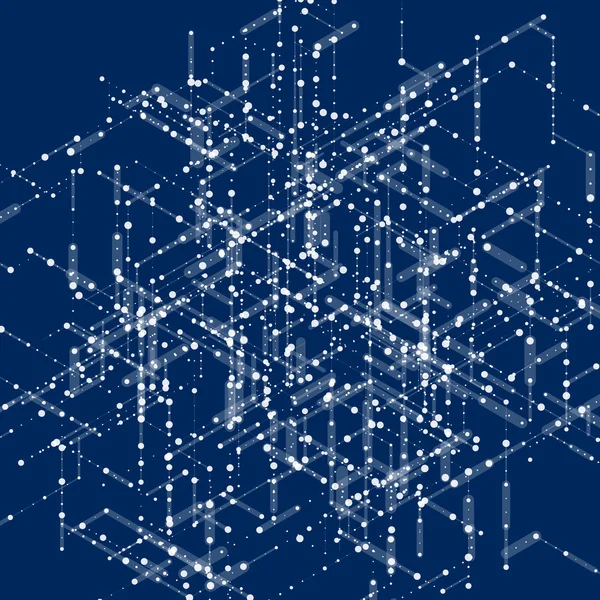 Soyut izometrik bilgisayar 3d blueprint görselleştirme hatları arka plan oluşturulur. vektör çizim teknoloji ile kırmak için. — Stok Vektör